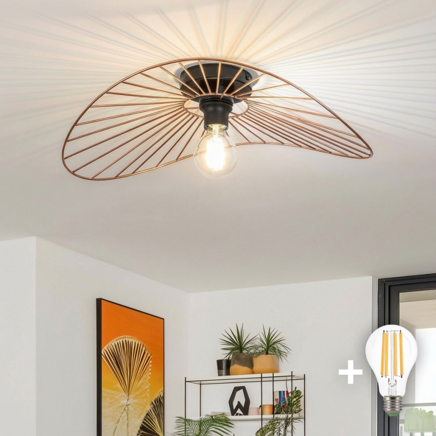 Brilagi - LED påbygget lysekrone CERIA WIRE 1xE27/40W/230V 40x56 cm bronze