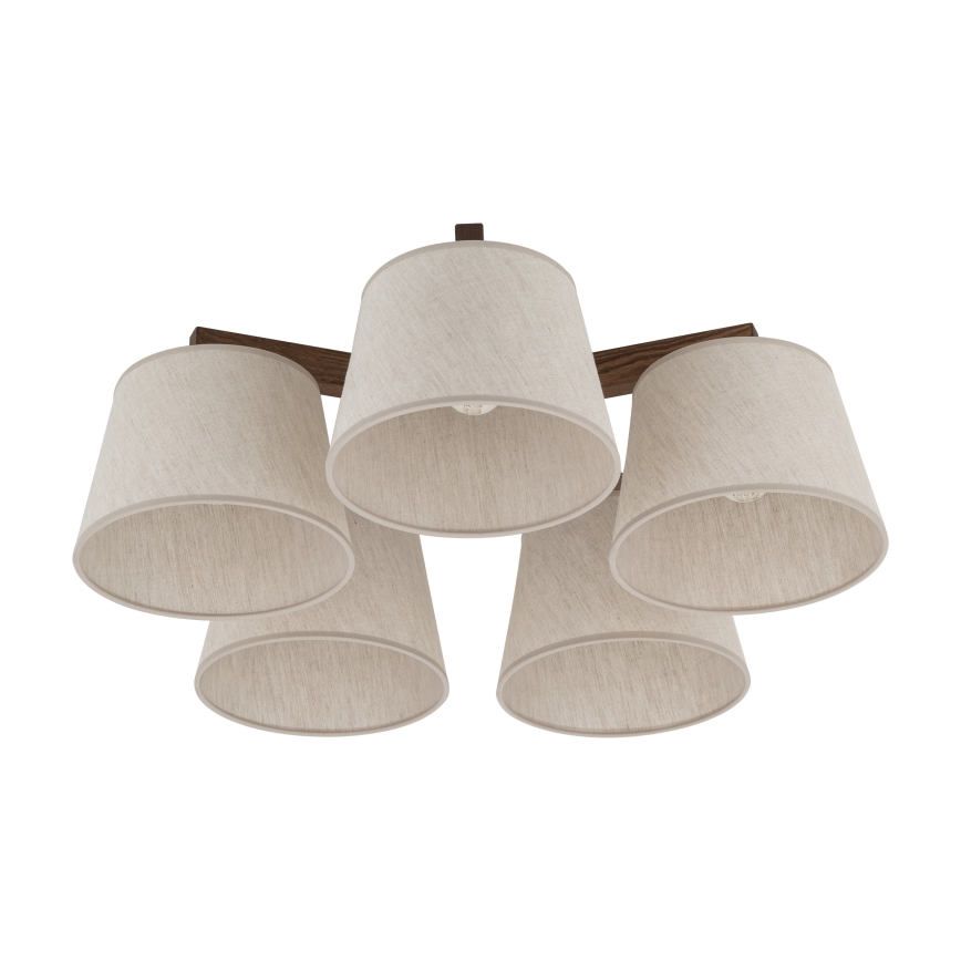 BRILAGI - LED påbygget lysekrone LATTE 5xE27/15W/230V fyrretræ/cremefarvet