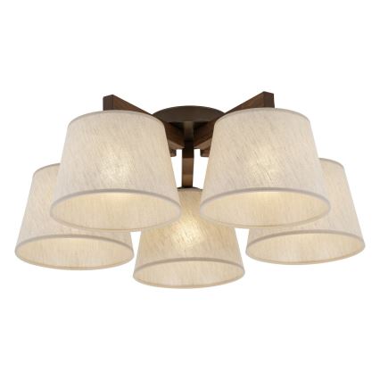BRILAGI - LED påbygget lysekrone LATTE 5xE27/15W/230V fyrretræ/cremefarvet