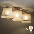 BRILAGI - LED påbygget lysekrone LATTE SABIA 3xE27/15W/230V fyrretræ/beige