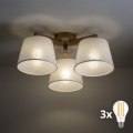 BRILAGI - LED påbygget lysekrone LATTE SABIA 3xE27/15W/230V fyrretræ/hvid