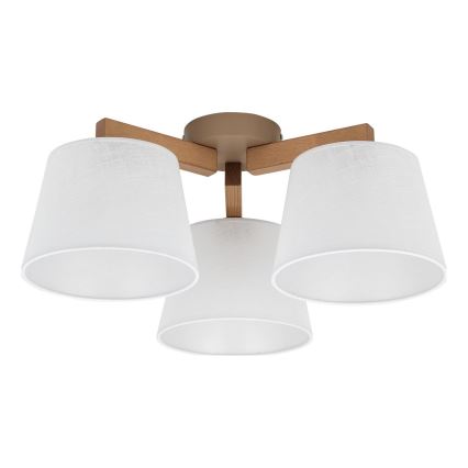 BRILAGI - LED påbygget lysekrone LATTE SABIA 3xE27/15W/230V fyrretræ/hvid