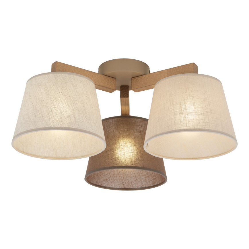 BRILAGI - LED påbygget lysekrone LATTE SABIA 3xE27/15W/230V fyrretræ/mix