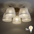 BRILAGI - LED Påbygget lysekrone LATTE SABIA 5xE27/15W/230V fyr/hvid