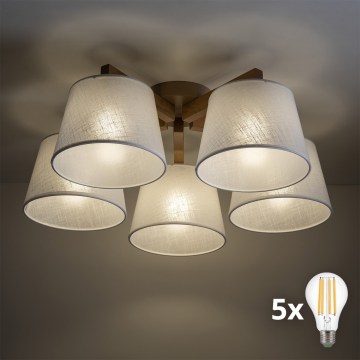 BRILAGI - LED Påbygget lysekrone LATTE SABIA 5xE27/15W/230V fyr/hvid