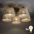 BRILAGI - LED Påbygget lysekrone LATTE SABIA 5xE27/15W/230V fyrretræ/cremefarvet