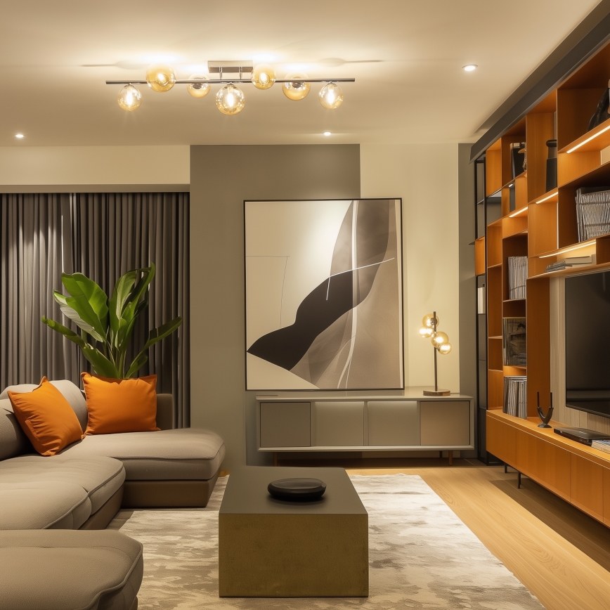 Brilagi - LED påbygget lysekrone MILLA 7xG9/3W/230V sort krom/guld