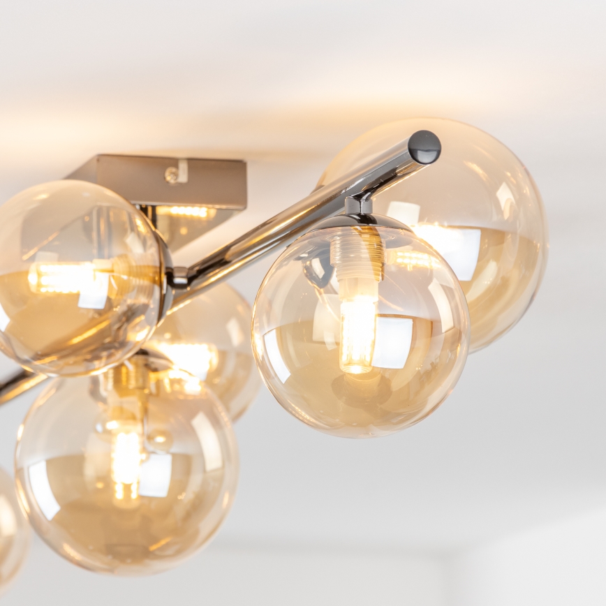 Brilagi - LED påbygget lysekrone MILLA 7xG9/3W/230V sort krom/guld