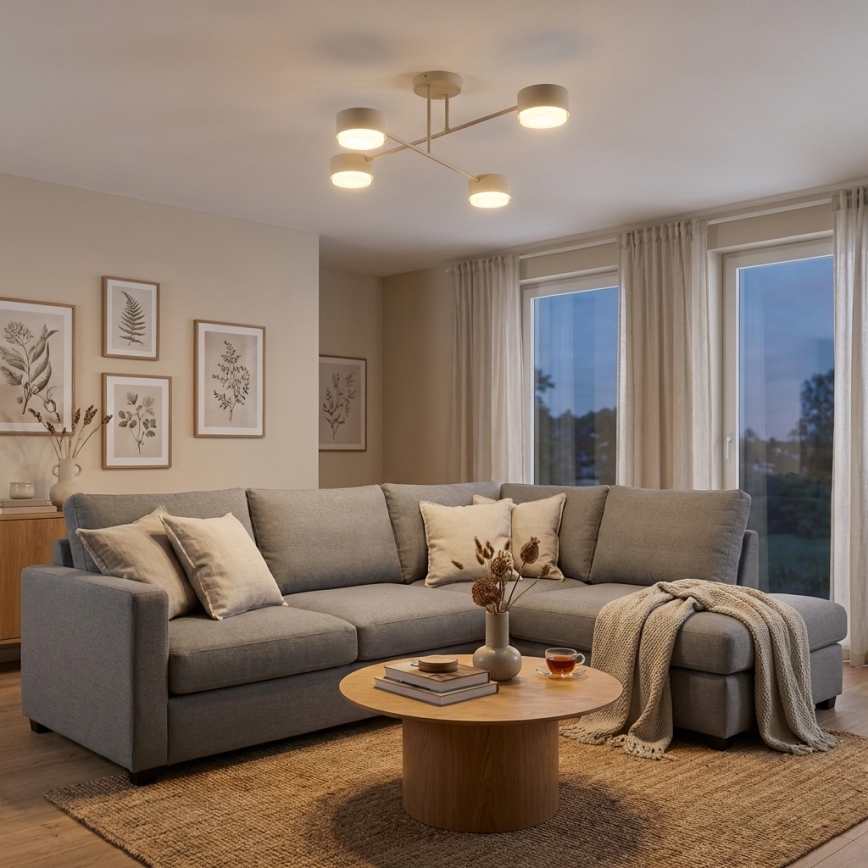 Brilagi - LED påbygget lysekrone MONO 4xGX53/30W/230V beige