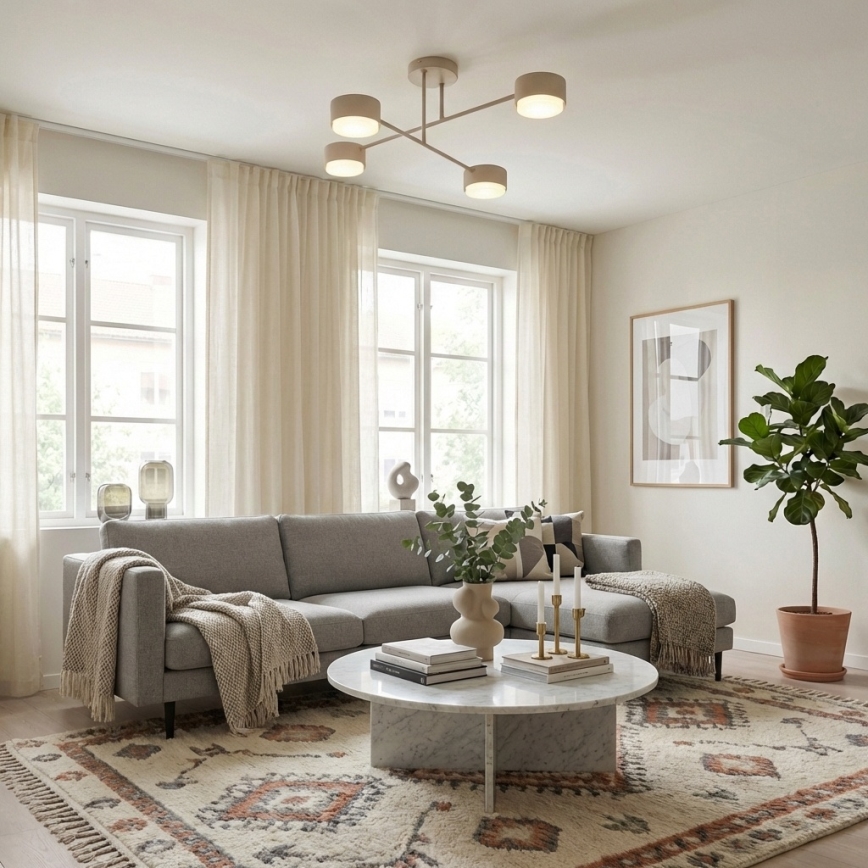 Brilagi - LED påbygget lysekrone MONO 4xGX53/30W/230V beige