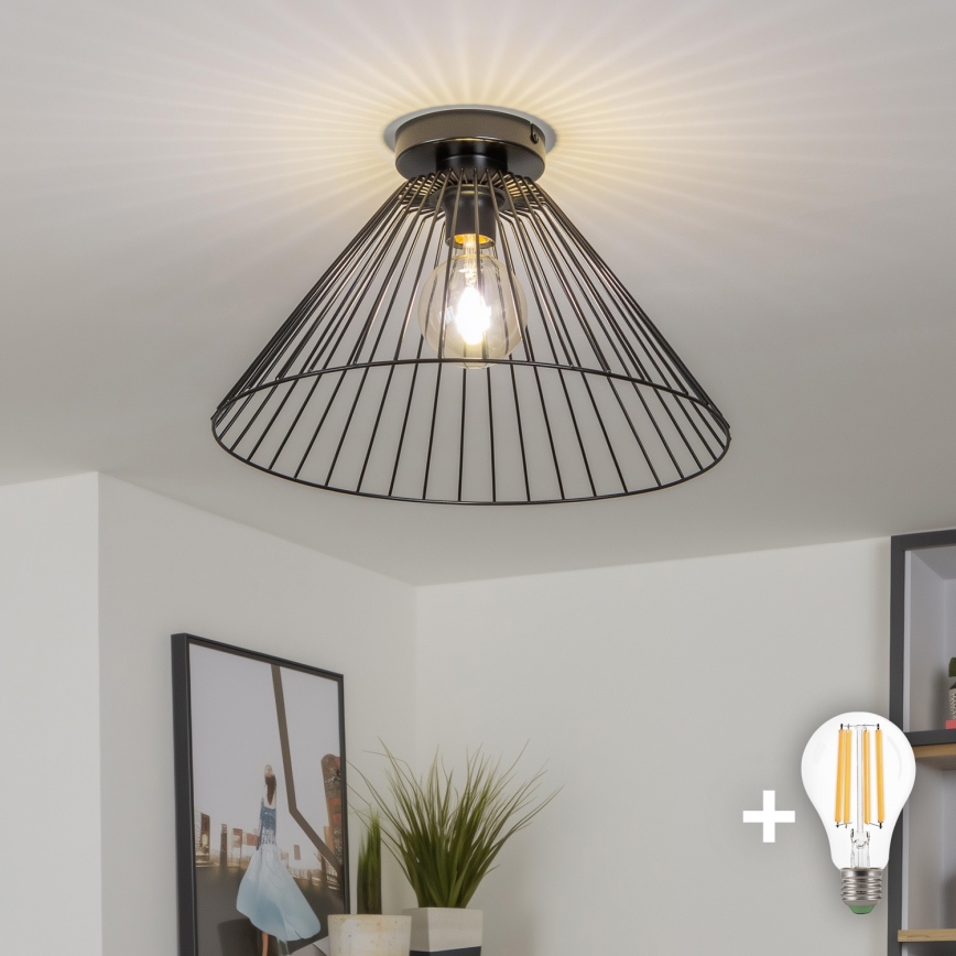 Brilagi - LED påbygningslampe CERIA WIRE 1xE27/40W/230V Ø 45 cm sort