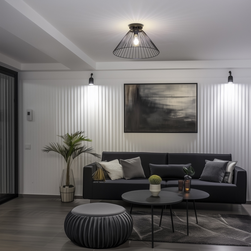 Brilagi - LED påbygningslampe CERIA WIRE 1xE27/40W/230V Ø 45 cm sort