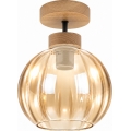 BRILAGI - LED Påbygningslampe RETRO GLASS 1xE27/60W/230V Ø 18 cm eg/røget beige