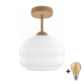 BRILAGI - LED påbygningslampe RETRO GLASS 1xE27/60W/230V Ø 20 cm beige/hvid