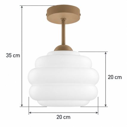 BRILAGI - LED påbygningslampe RETRO GLASS 1xE27/60W/230V Ø 20 cm beige/hvid