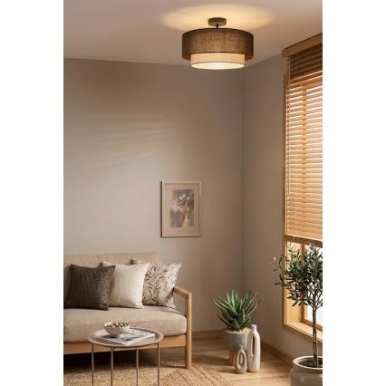 Brilagi - LED-påbygningsloftlampe BOHO ECO 1xE27/10W/230V Ø 40 cm brun/creme