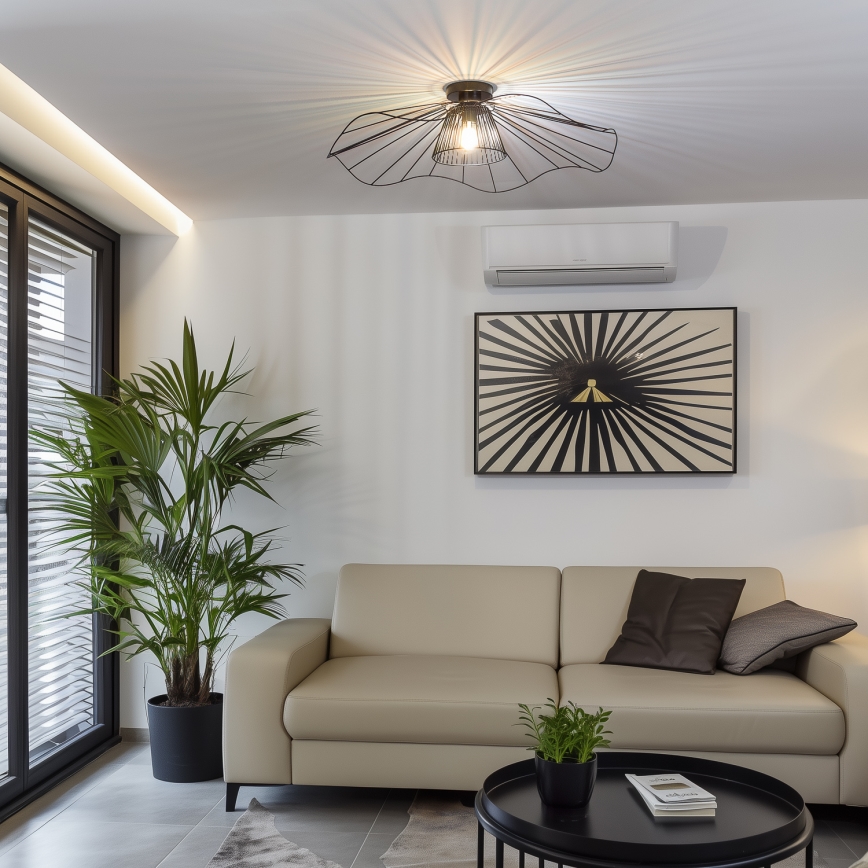 Brilagi - LED påbygningsloftlampe CERIA WIRE 1xE27/40W/230V Ø 80 cm sort