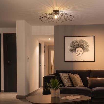 Brilagi - LED påbygningsloftlampe CERIA WIRE 1xE27/40W/230V Ø 80 cm sort