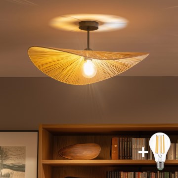 Brilagi - LED påmonteret loftlampe CERIA BOHO 1xE27/60W/230V Ø 60 cm sort/beige