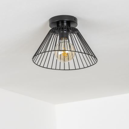 Brilagi - LED påmonteret loftlampe CERIA WIRE 1xE27/40W/230V Ø 21 cm sort