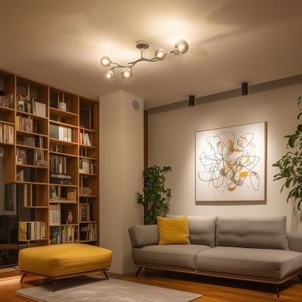 Brilagi - LED-påmonteret loftlampe MISTEL 6xG9/3W/230V sort krom/røget