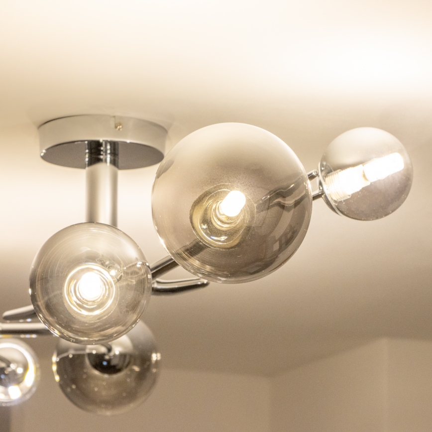 Brilagi - LED-påmonteret loftlampe MISTEL 6xG9/3W/230V sort krom/røget