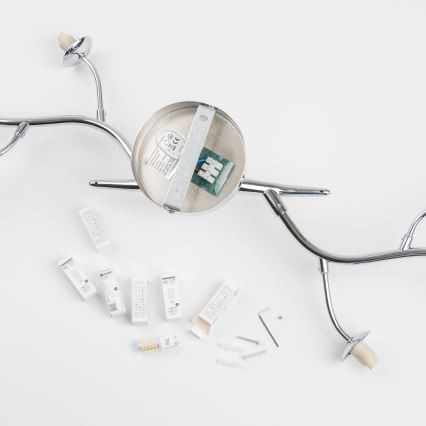 Brilagi - LED-påmonteret loftlampe MISTEL 6xG9/3W/230V sort krom/røget