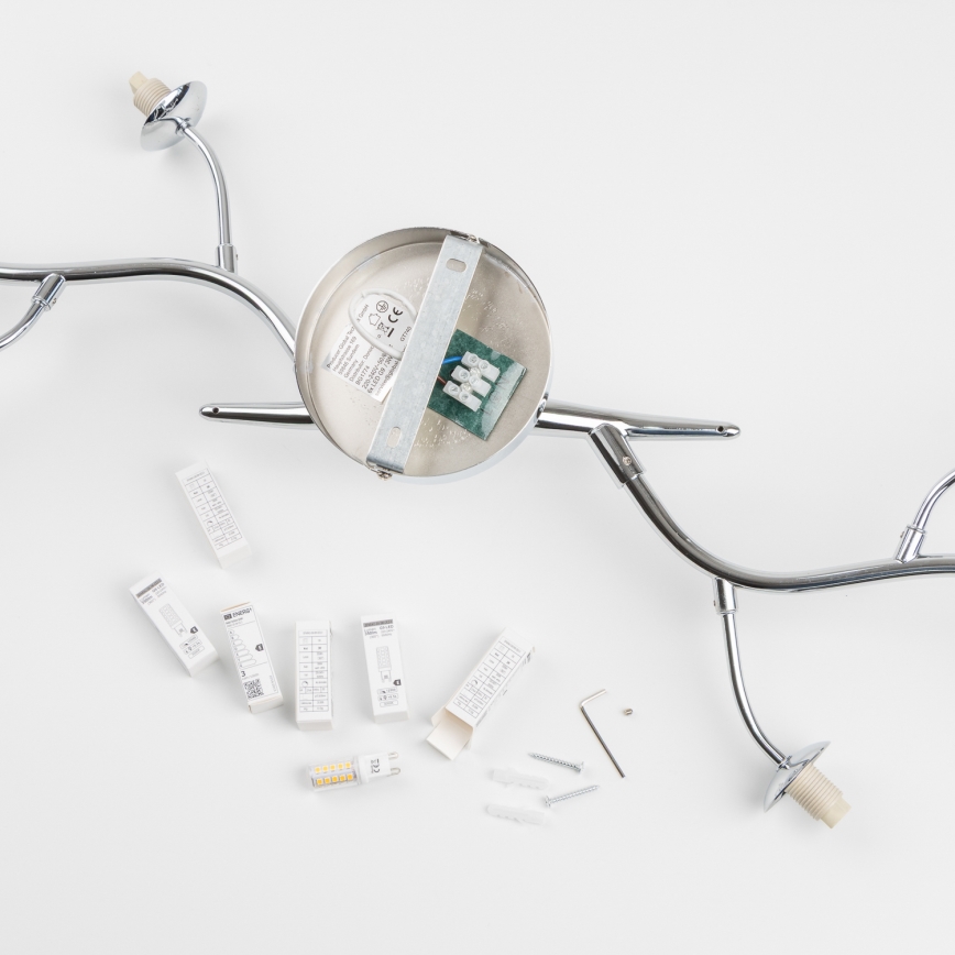 Brilagi - LED-påmonteret loftlampe MISTEL 6xG9/3W/230V sort krom/røget