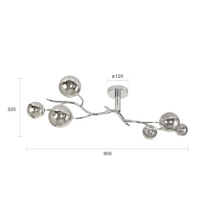 Brilagi - LED-påmonteret loftlampe MISTEL 6xG9/3W/230V sort krom/røget
