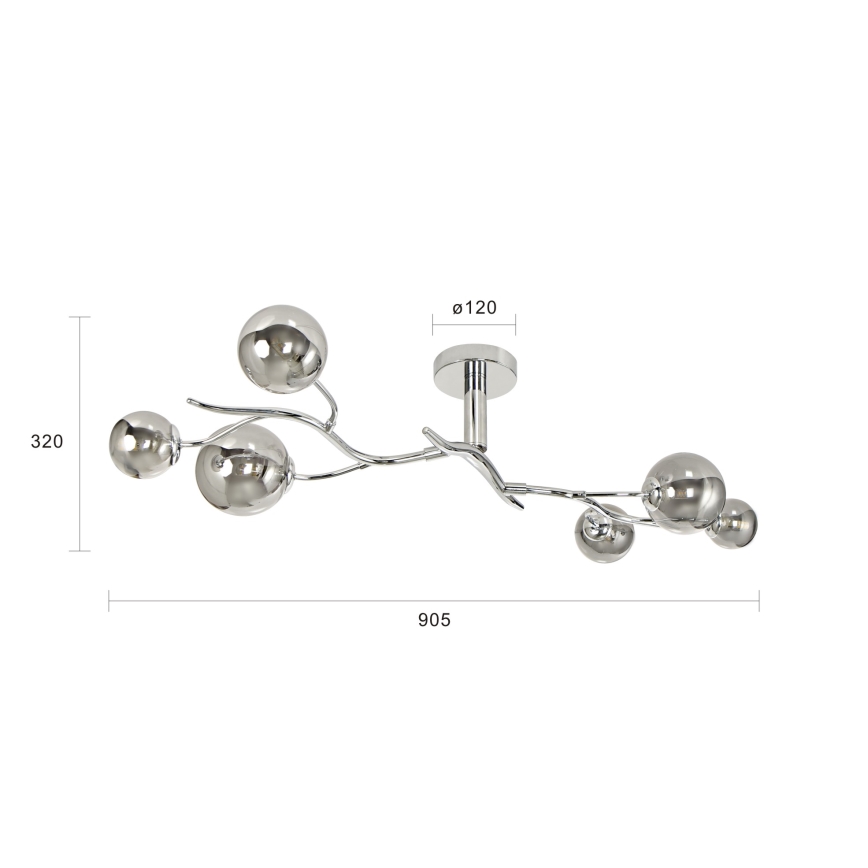 Brilagi - LED-påmonteret loftlampe MISTEL 6xG9/3W/230V sort krom/røget