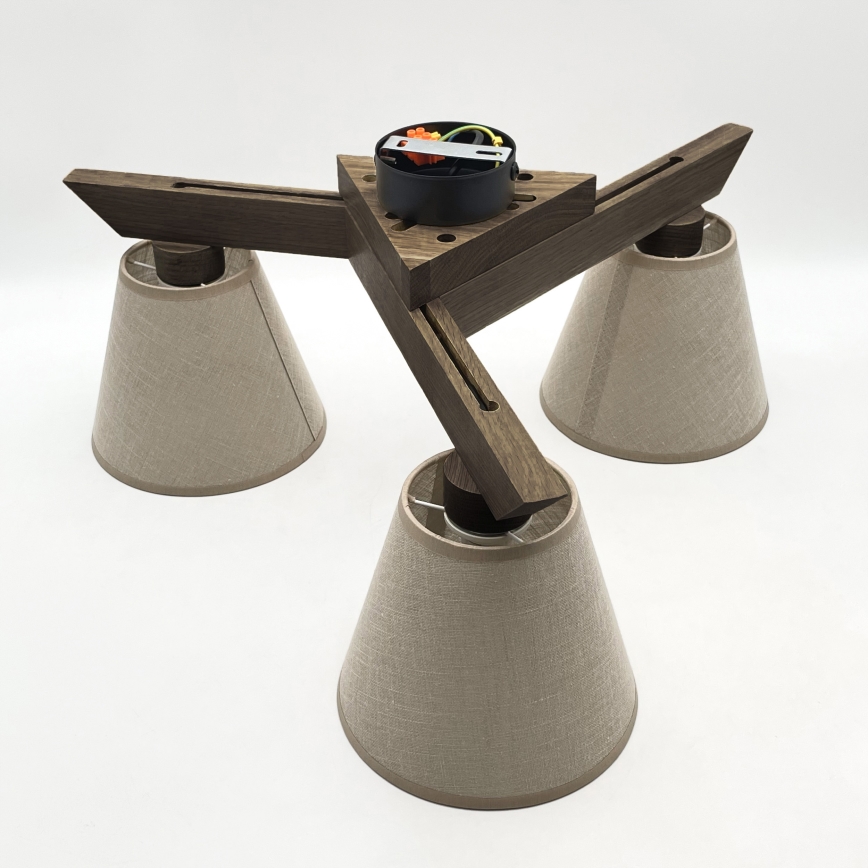 Brilagi - LED Påbygget loftlampe ANTHONY 3xE14/40W/230V eg/valnød/beige