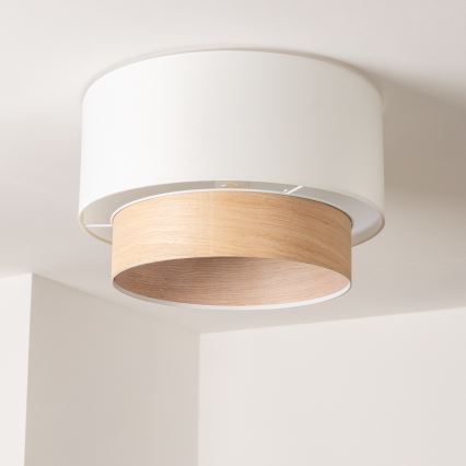 Brilagi - LED påmonteret lysekrone CERIA 1xE27/40W/230V Ø 50 cm hvid/beige