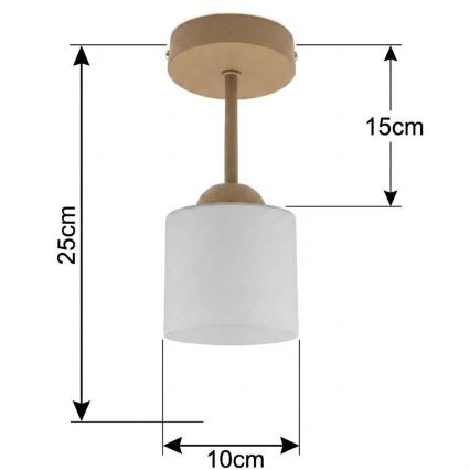 BRILAGI - LED påmonteret lysekrone RETRO GLASS 1xE27/60W/230V Ø 10 cm beige/hvid