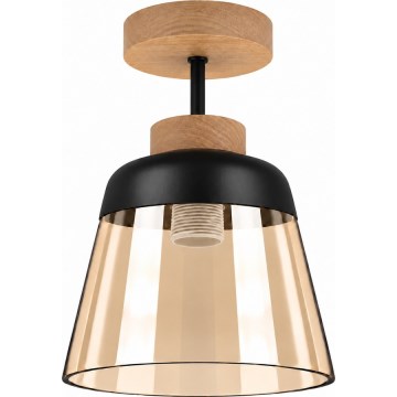 BRILAGI - LED påmonteret lysekrone RETRO GLASS 1xE27/60W/230V Ø 15,5 cm eg/røget beige