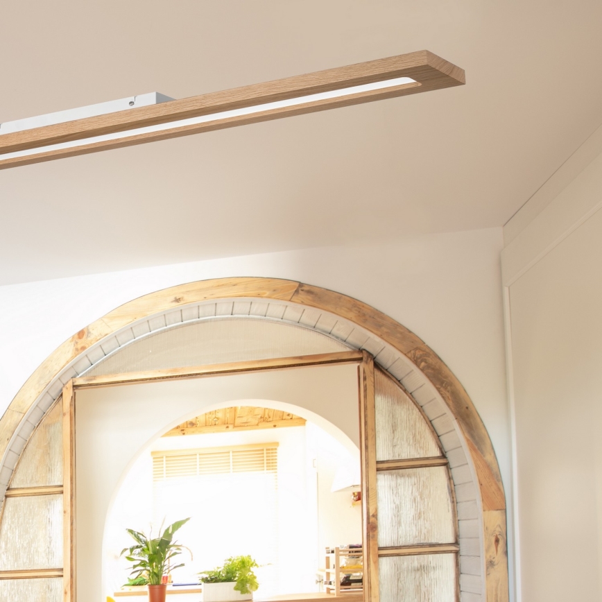Brilagi - LED RGBW Panel dæmpbart WOODY FRAME LED/34W/230V 11,5x123 cm 2700-6500K eg + fjernbetjening