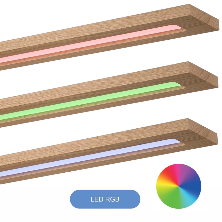 Brilagi - LED RGBW Panel dæmpbart WOODY FRAME LED/34W/230V 11,5x123 cm 2700-6500K eg + fjernbetjening