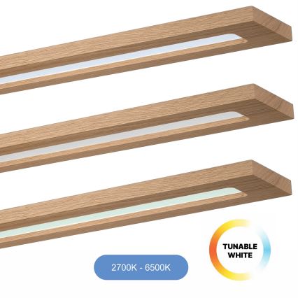Brilagi - LED RGBW Panel dæmpbart WOODY FRAME LED/34W/230V 11,5x123 cm 2700-6500K eg + fjernbetjening
