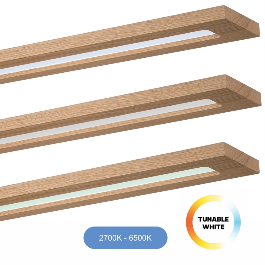 Brilagi - LED RGBW Panel dæmpbart WOODY FRAME LED/34W/230V 11,5x123 cm 2700-6500K eg + fjernbetjening