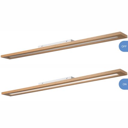 Brilagi - LED RGBW Panel dæmpbart WOODY FRAME LED/34W/230V 11,5x123 cm 2700-6500K eg + fjernbetjening