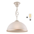 Brilagi - LED pendel ANTICO 1xE27/60W/230V hvid patina