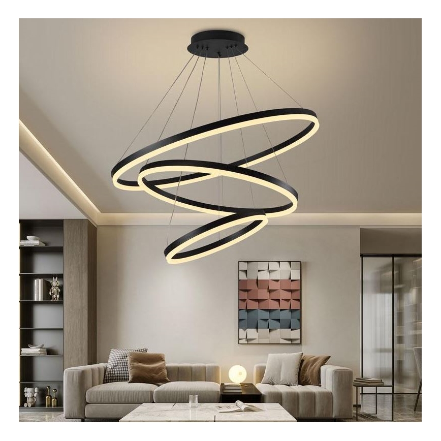 Brilagi - LED pendel dæmpbar CIRCLE LED/125W/230V 3000-6500K sort + fjernbetjening