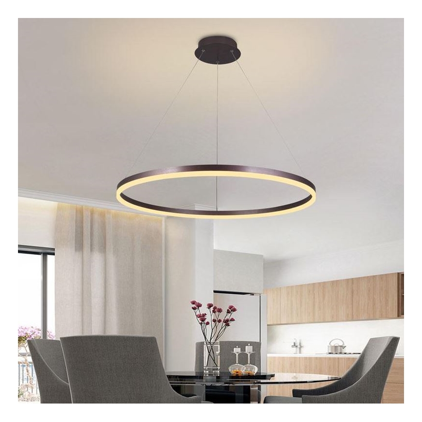 Brilagi - LED pendel dæmpbar CIRCLE LED/55W/230V 3000-6500K brun + fjernbetjening