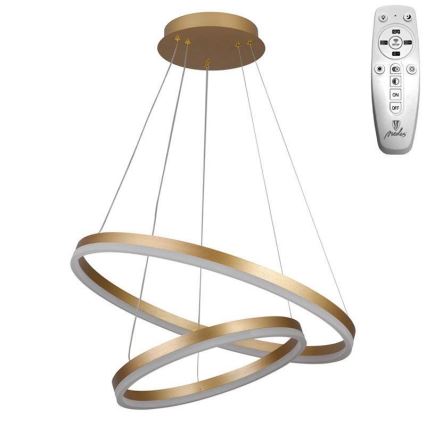 Brilagi - LED pendel dæmpbar CIRCLE LED/70W/230V 3000-6500K guldfarvet + fjernbetjening