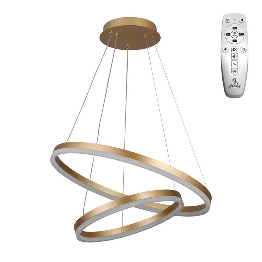 Brilagi - LED pendel dæmpbar CIRCLE LED/70W/230V 3000-6500K guldfarvet + fjernbetjening