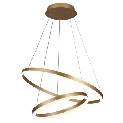 Brilagi - LED pendel dæmpbar CIRCLE LED/70W/230V 3000-6500K guldfarvet + fjernbetjening