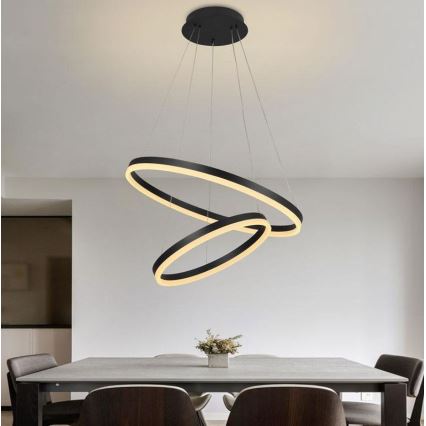Brilagi - LED pendel dæmpbar CIRCLE LED/70W/230V 3000-6500K sort + fjernbetjening