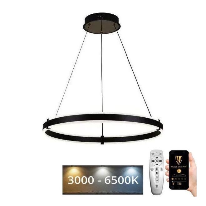 Brilagi - LED pendel dæmpbar CIRCLE LED/85W/230V 3000-6500K sort + fjernbetjening