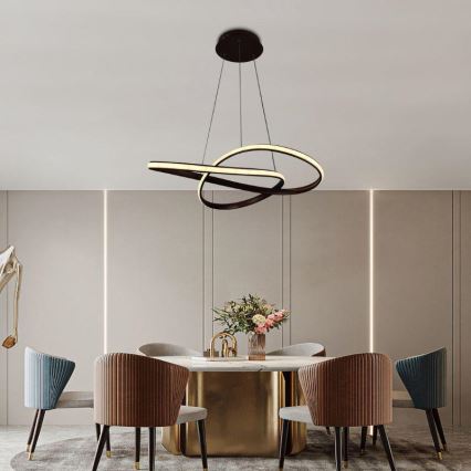 Brilagi - LED pendel dæmpbar COSMOWAVE LED/70W/230V 3000-6500K brun + fjernbetjening