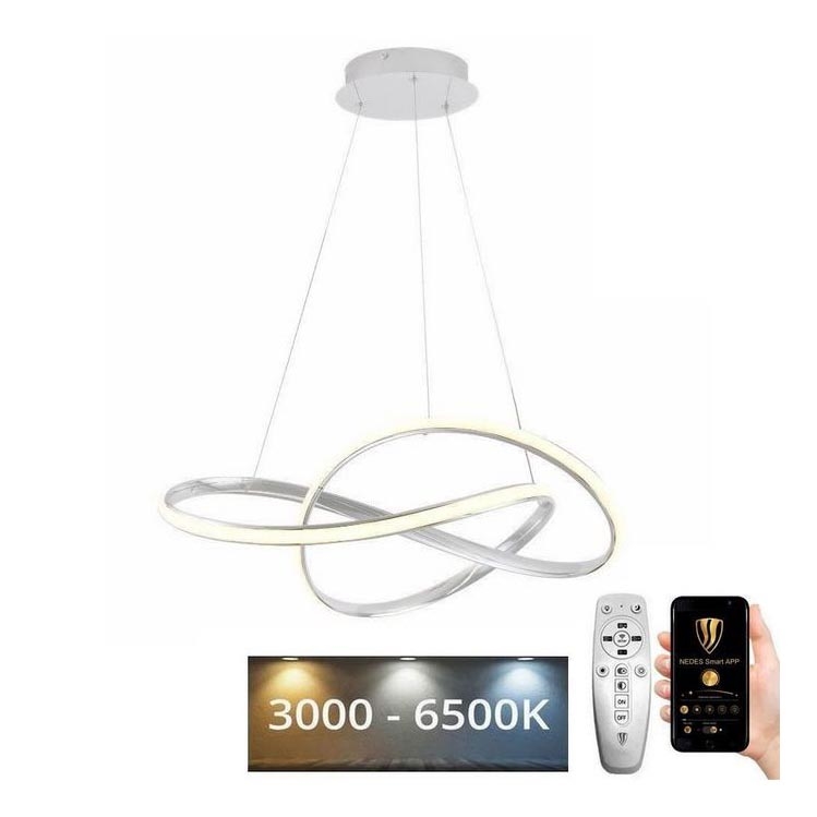 Brilagi - LED pendel dæmpbar COSMOWAVE LED/70W/230V 3000-6500K hvid + fjernbetjening