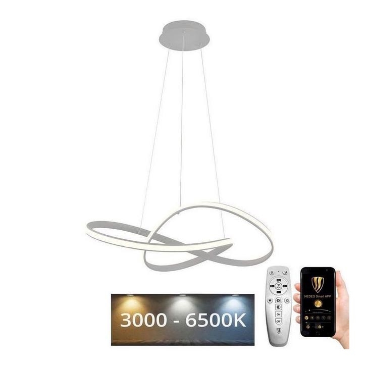 Brilagi - LED pendel dæmpbar COSMOWAVE LED/70W/230V 3000-6500K sølvfarvet + fjernbetjening